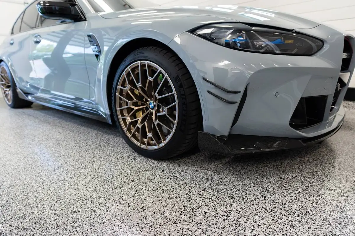 Residential garage floor with professional concrete coating